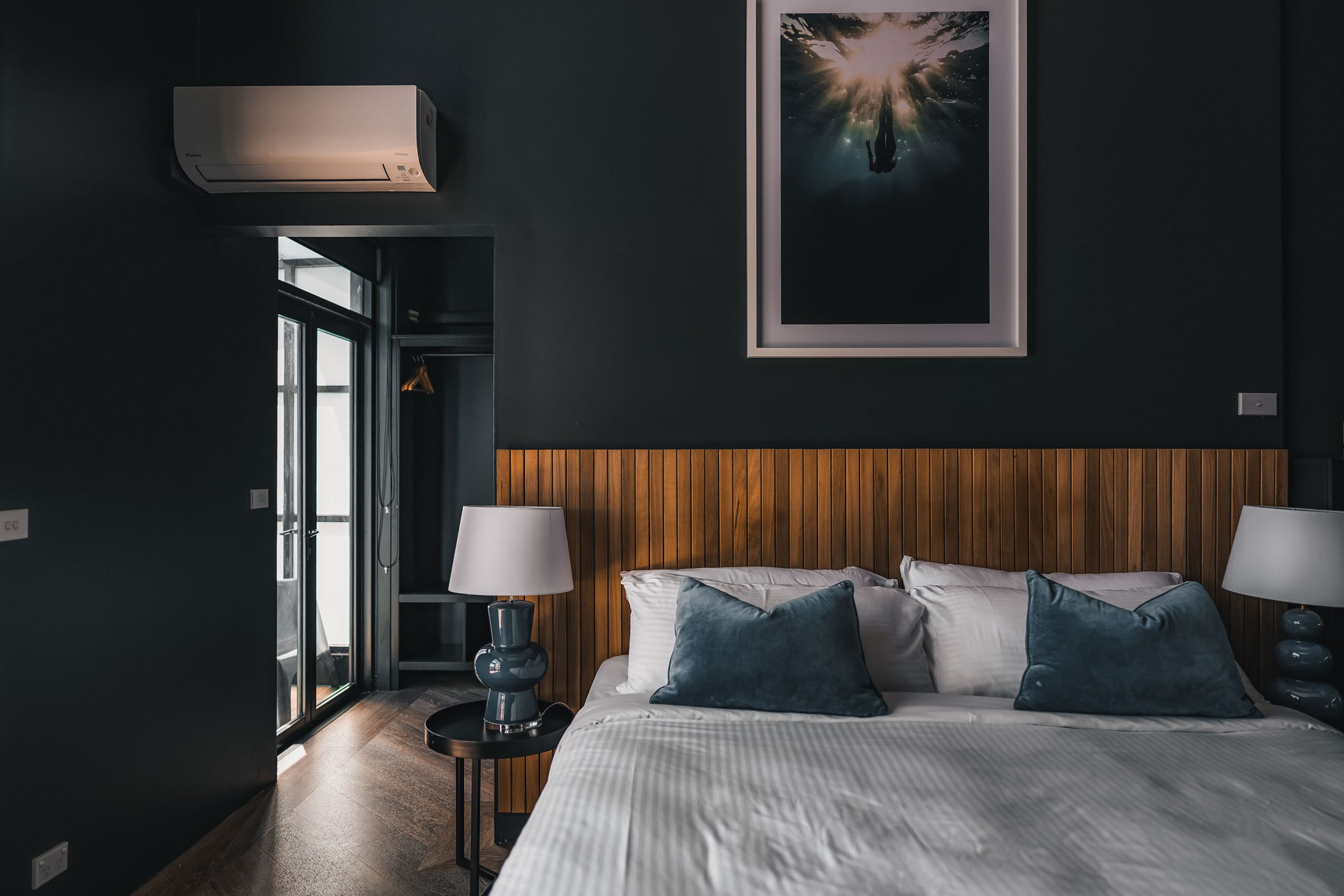 Stylish boutique hotel room at The Blue Hotel Bondi, a dog friendly accommodation in Sydney.