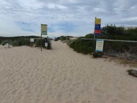 Entrance to Greenhills Beach Cronulla, a popular off leash dog friendly beach in the Sutherland Shire.